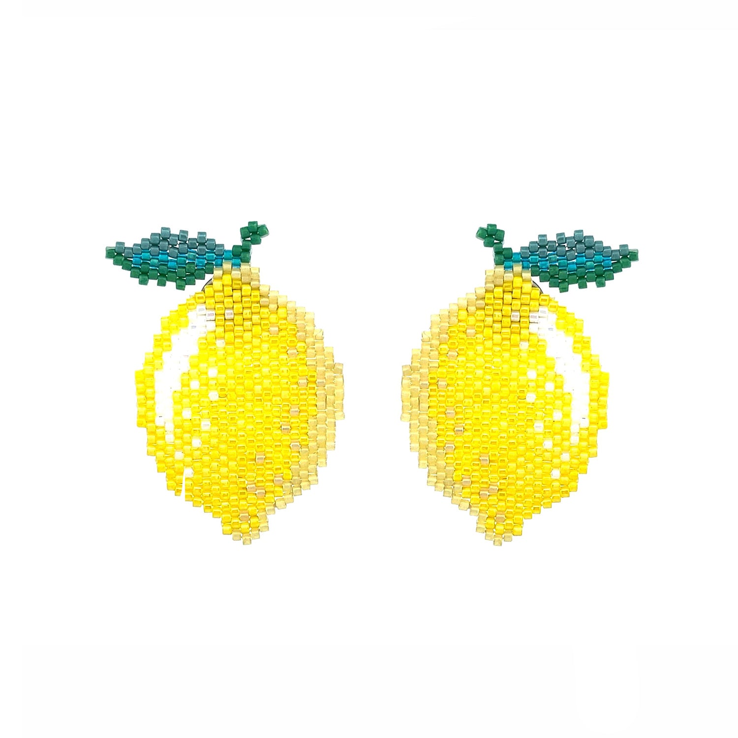 "LEMON" BEADED FRUIT EARRINGS