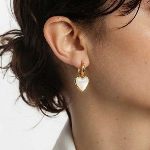 "Magdalena" Heart Gemstone  Earrings