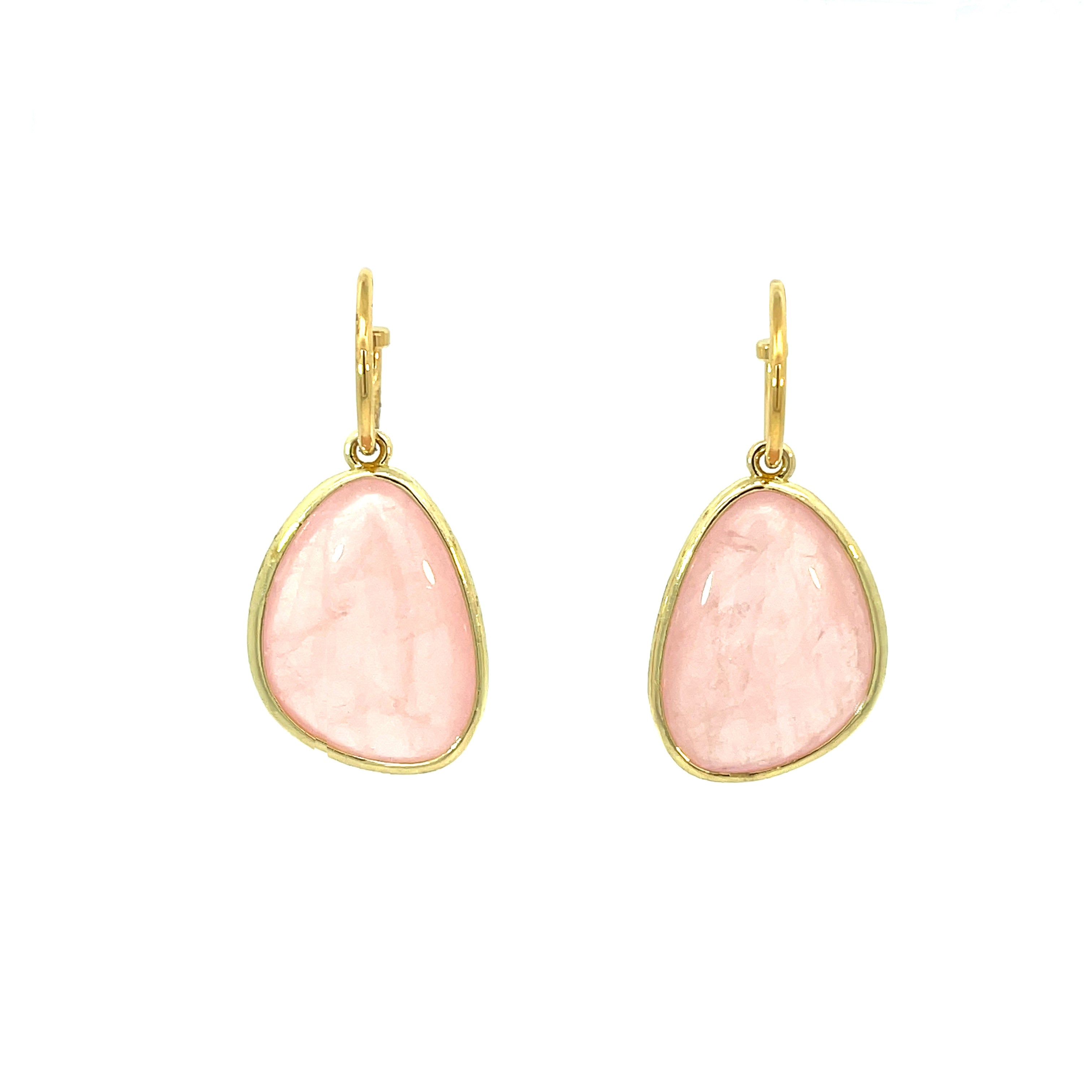 Pink Quartz Ezra Earrings: Sparkling Point Drop Style