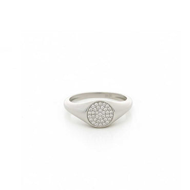 “Mahina” Illuminated Full Moon Zirconia Signet Ring