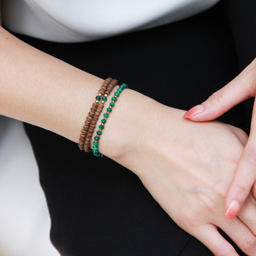 Discover SANA Sandalwood & Malachite Bracelet by Gosia Orlowska