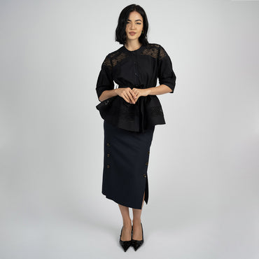 Shop MARA Black Belted Blouse Online