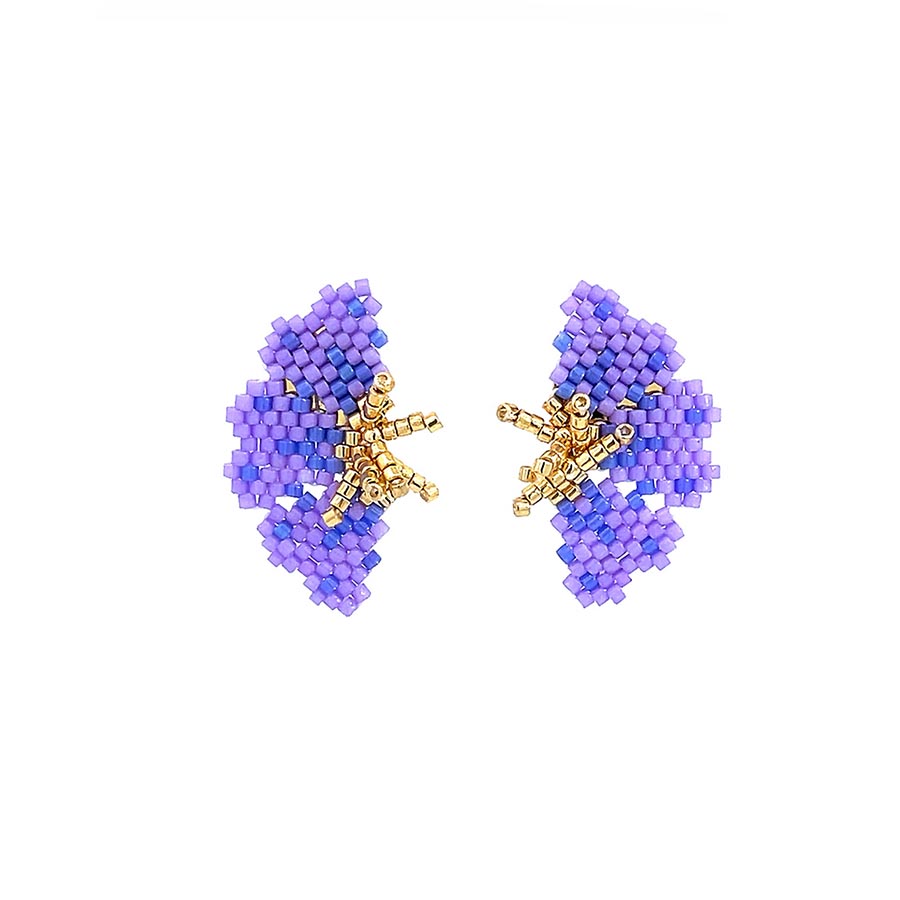 "NOLA" BEADED PURPLE BUTTERFLY EARRINGS