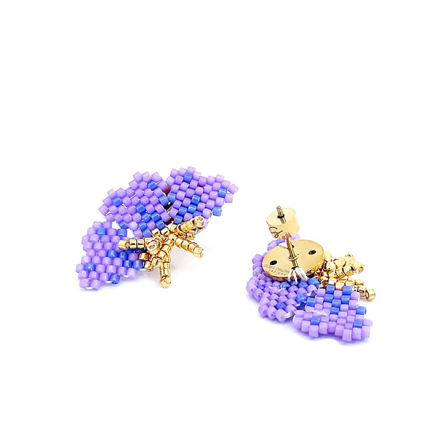 "NOLA" BEADED PURPLE BUTTERFLY EARRINGS