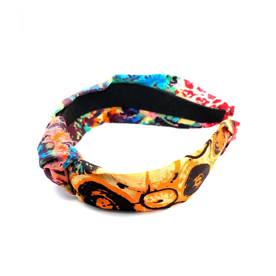 “Carnival” Jovial Colorful Pattern Knotted Style Silk Headband
