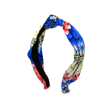 “Dahlia” Colorful Floral Pattern Knotted Style Silk Headband