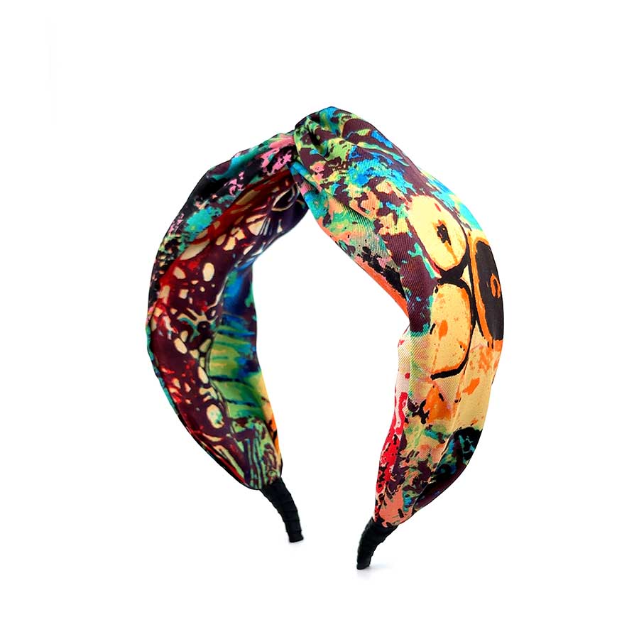 “Carnival” Jovial Colorful Pattern Twisted Style Silk Headband