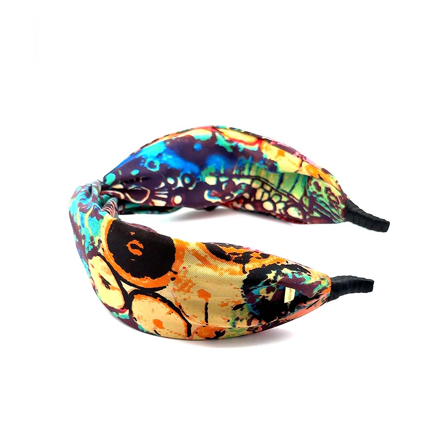 “Carnival” Jovial Colorful Pattern Twisted Style Silk Headband