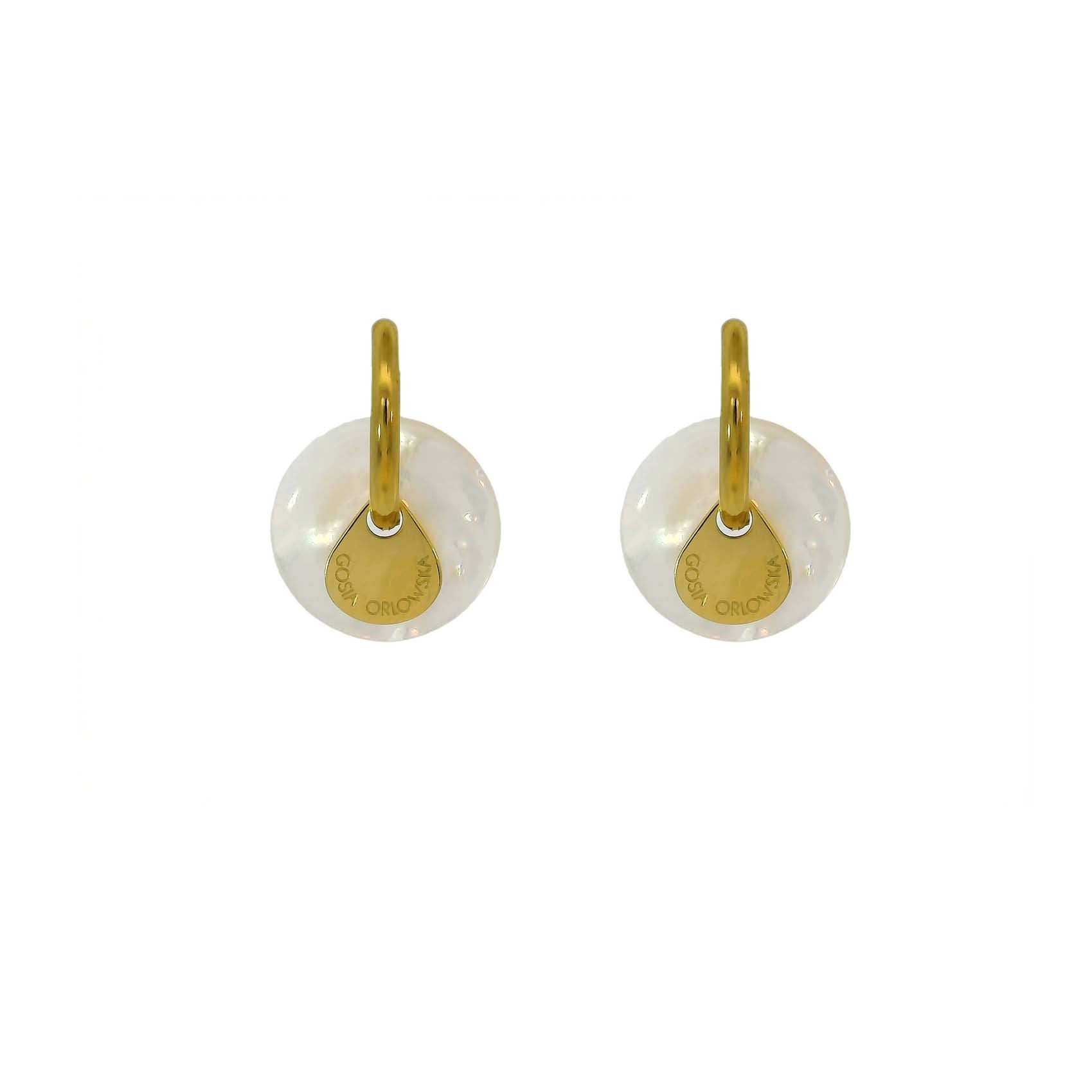 “Ciambella” 2cm mother of Pearl Single Stone Earrings