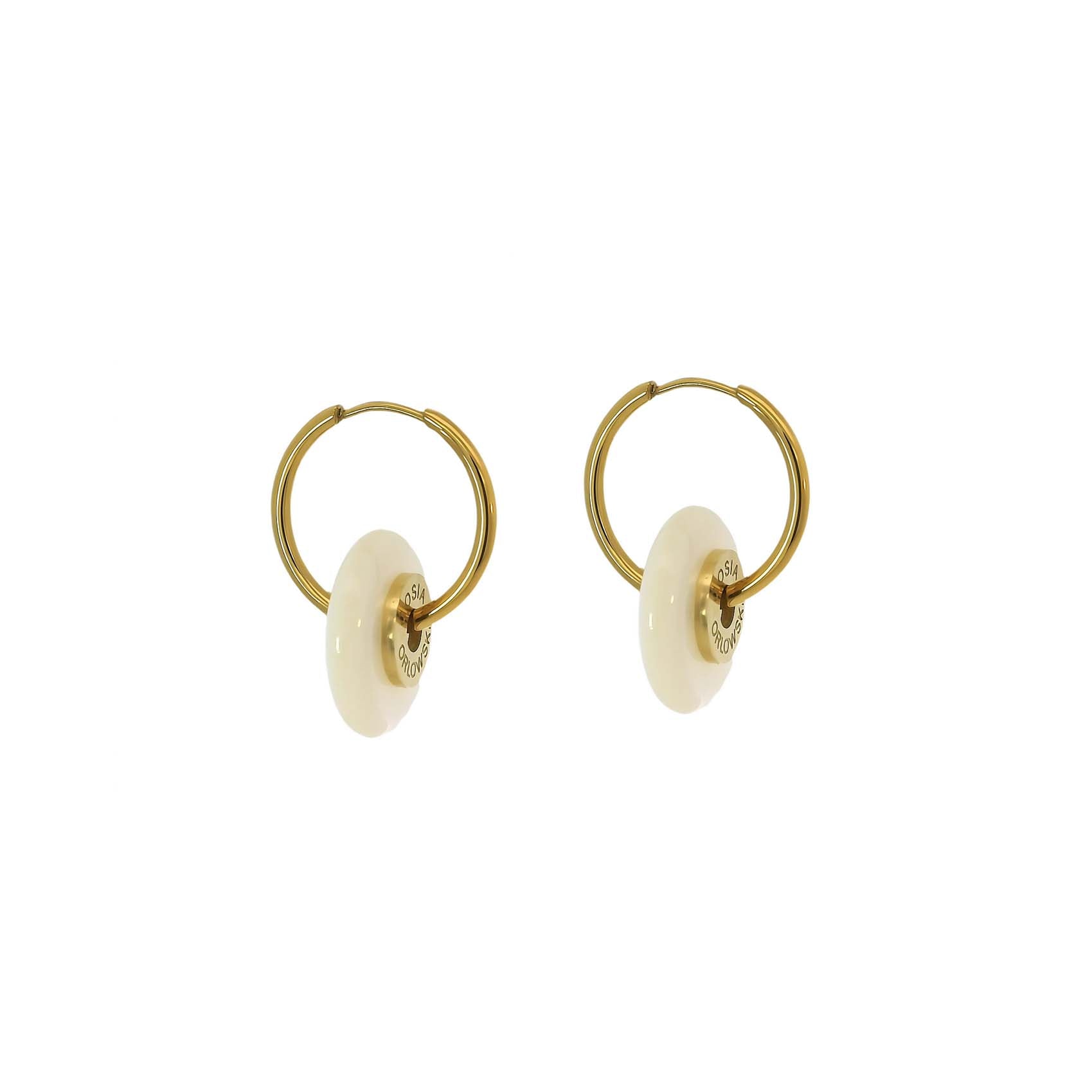 “Ciambella” 1.5cm mother of Pearl Single Stone Earrings