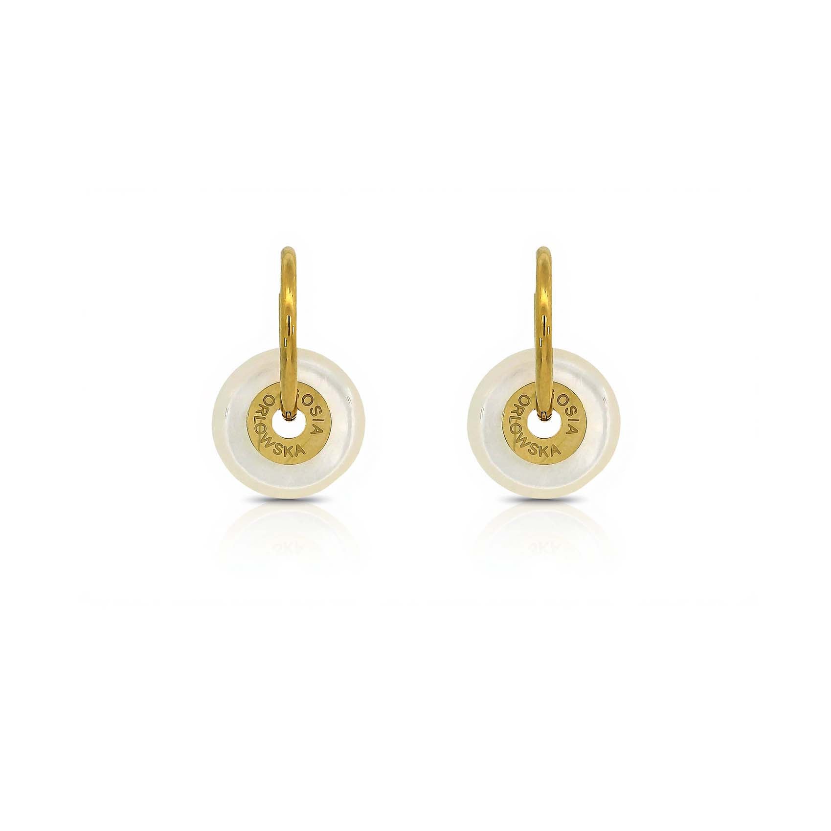 “Ciambella” 1.5cm mother of Pearl Single Stone Earrings