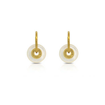 “Ciambella” 1.5cm mother of Pearl Single Stone Earrings