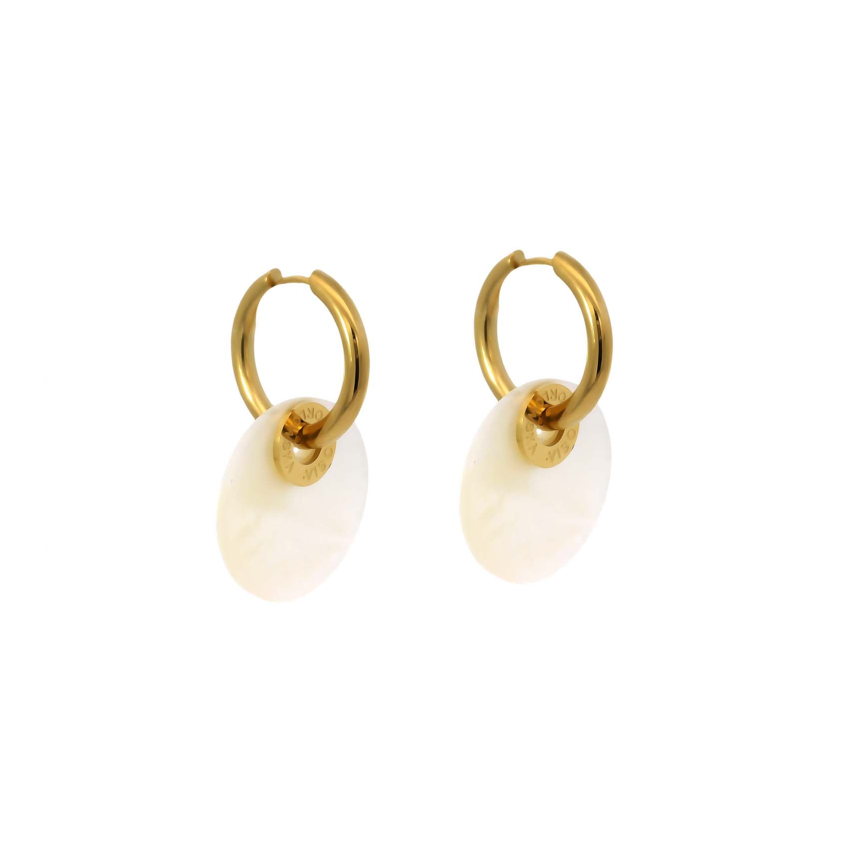 “CIAMBELLA” 2.5cm Mother of Pearl GLOBULE DROP EARRINGS