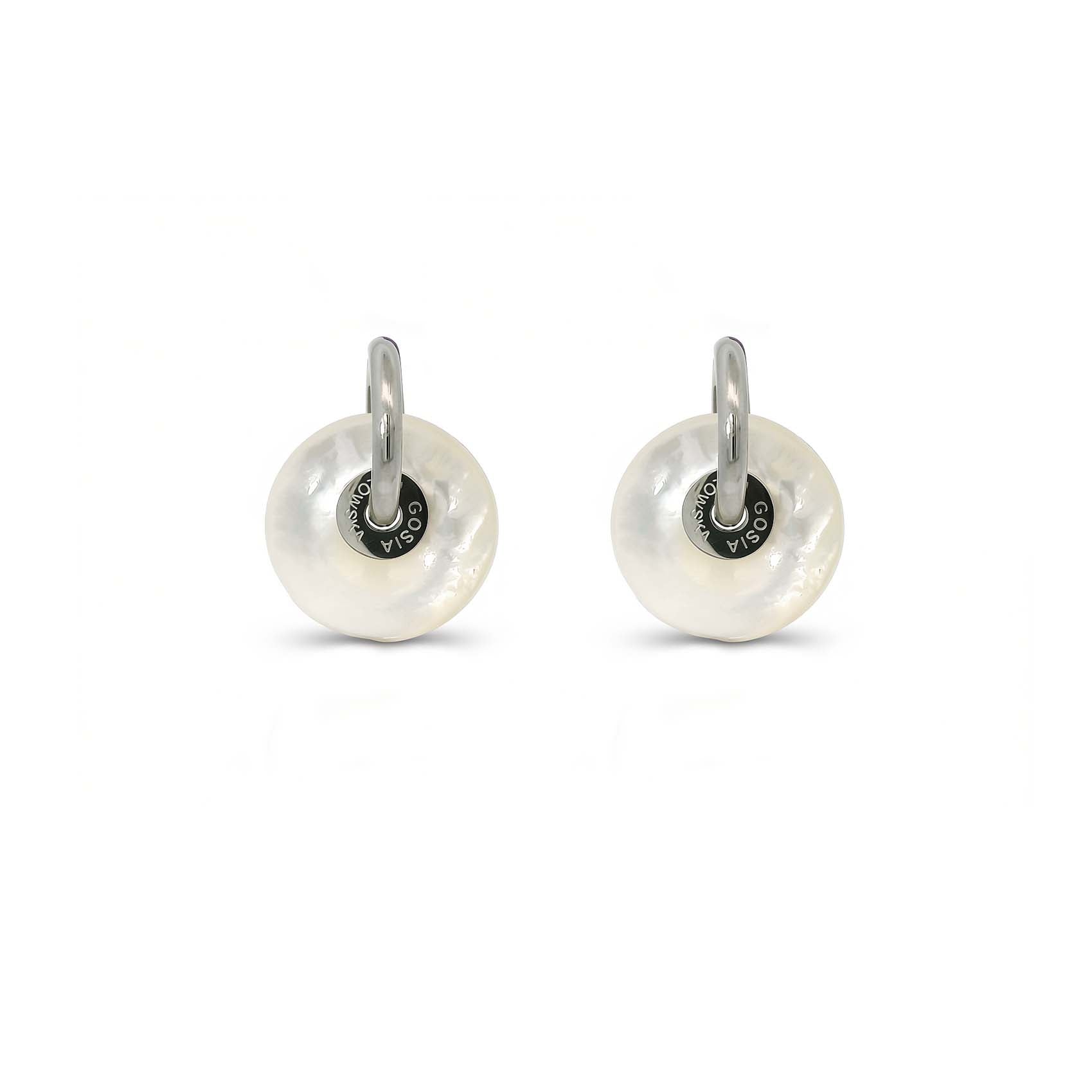 “CIAMBELLA” 2CM Mother of Pearl SINGLE STONE EARINGS