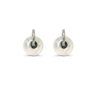 “CIAMBELLA” 2CM Mother of Pearl SINGLE STONE EARINGS