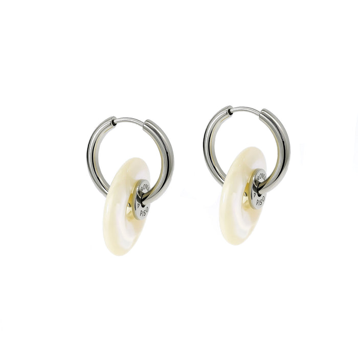 “CIAMBELLA” 2CM Mother of Pearl  EARRINGS