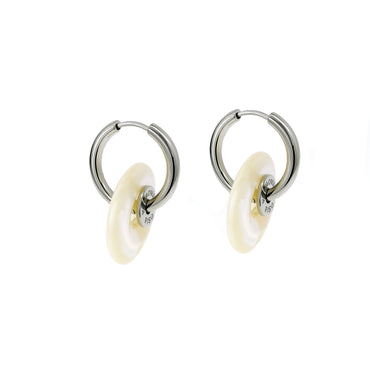 “CIAMBELLA” 2CM Mother of Pearl SINGLE STONE EARINGS