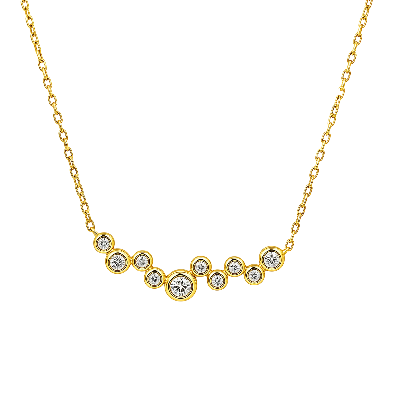 “Joyce” 925 sterling SILVER Mini Bubble Zirconia Necklace