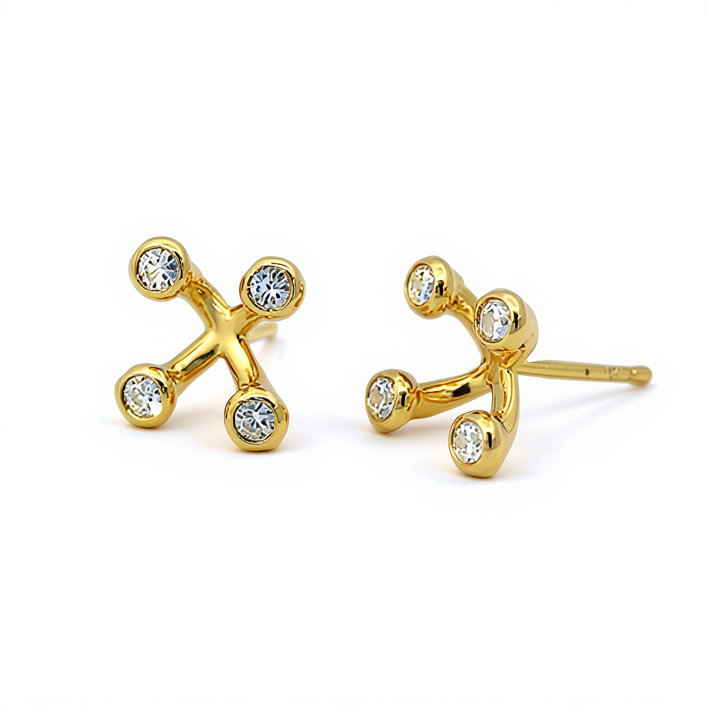 “Joyce” 925 sterling SILVER Flower Pedal Ear Studs