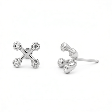 “Joyce” 925 sterling SILVER Flower Petal Ear Studs