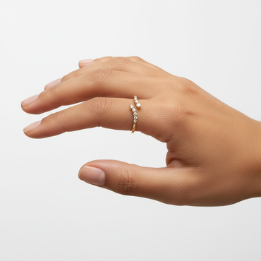 “Joyce” 925 sterling SILVER Snake Tail Zirconia Ring / Gold