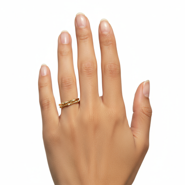 “Bronya” 925 sterling Silver Bamboo Ring / Gold