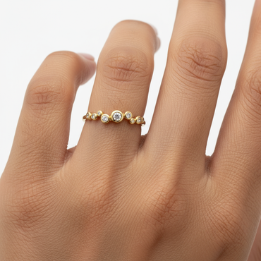 “Joyce” 925 sterling SILVER Mini Bubble Zirconia Ring / Gold