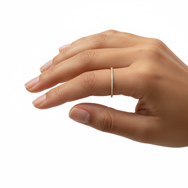 “Ernest” 925 sterling Silver Shimmering Zirconia Ring/gold