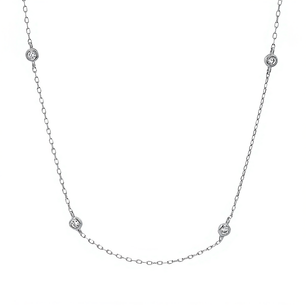 “Joyce” 925 Sterling Silver Zirconia Stackable Necklace