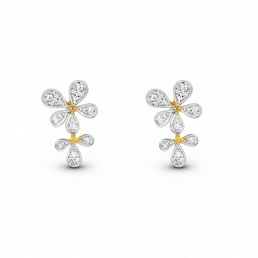 “Fleur” Fortune Petal Gold Vermeil Stud Earrings