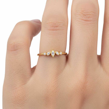 “Starlight” Twinkling Zirconia Gold Vermeil Ring