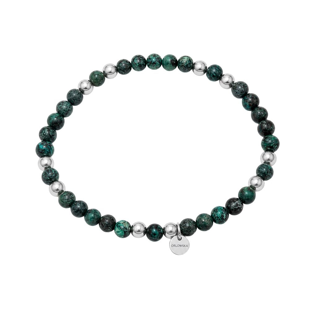 “Ellen” 4mm Round Bead CHRYSOCOLLA Bracelet