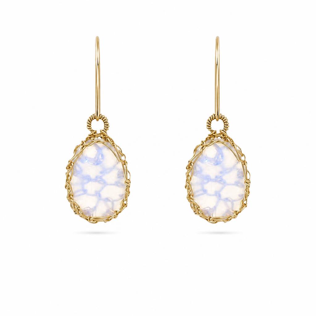"Nati" Opal Net Oval Earrings