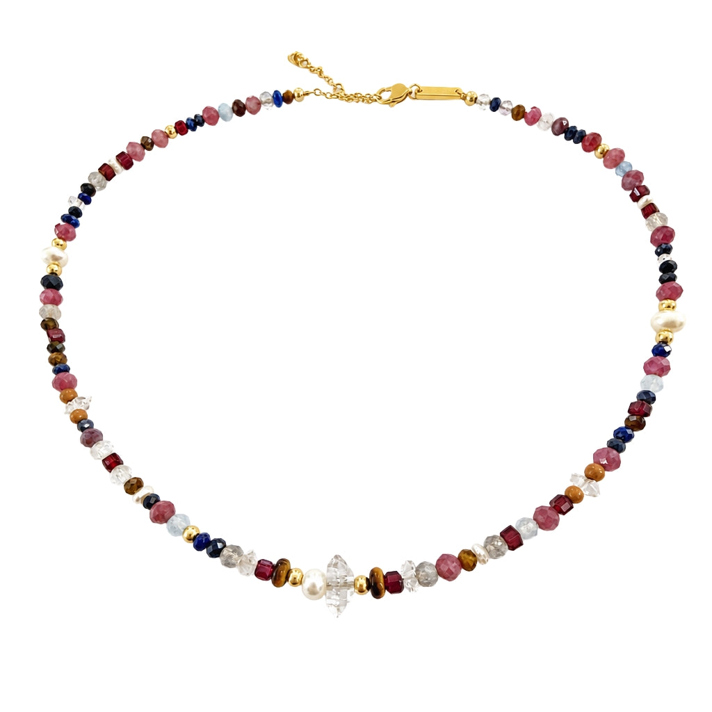 "Anika" herkimer diamond & pearl necklace
