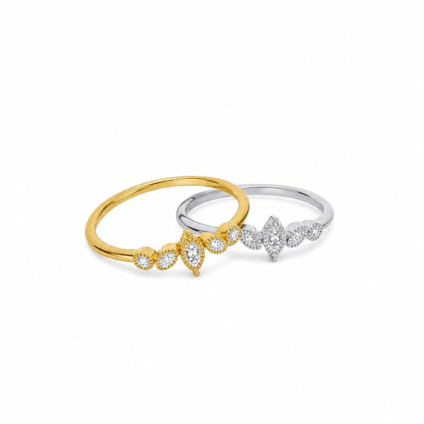 “Starlight” Twinkling Zirconia Gold Vermeil Ring