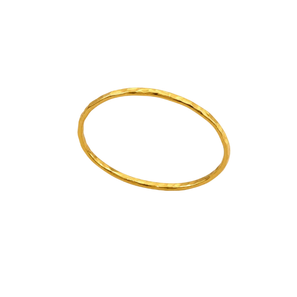9K GOLD HAMMER WAVE STACKABLE RING