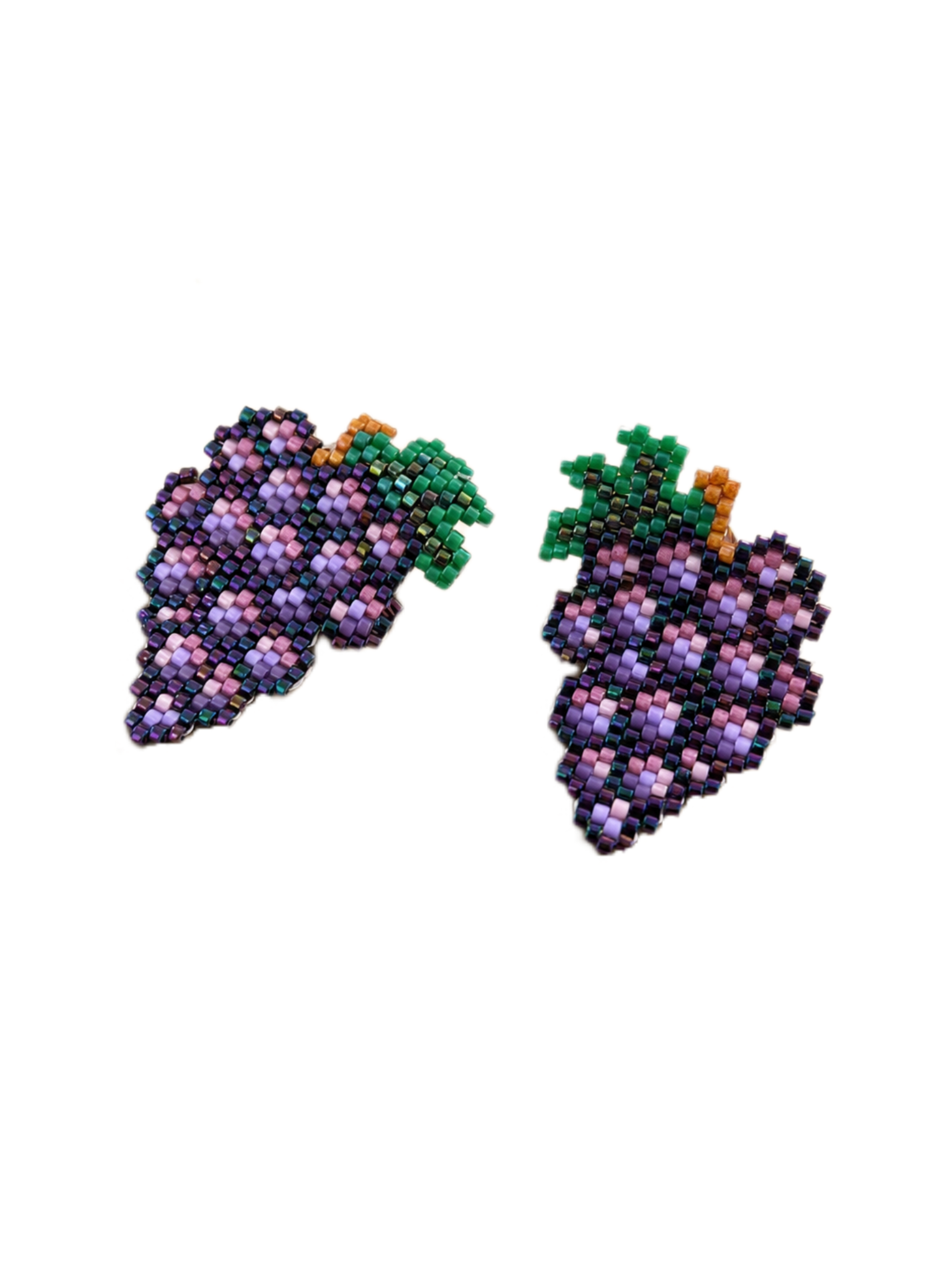"Grape"beaded fruit earrings