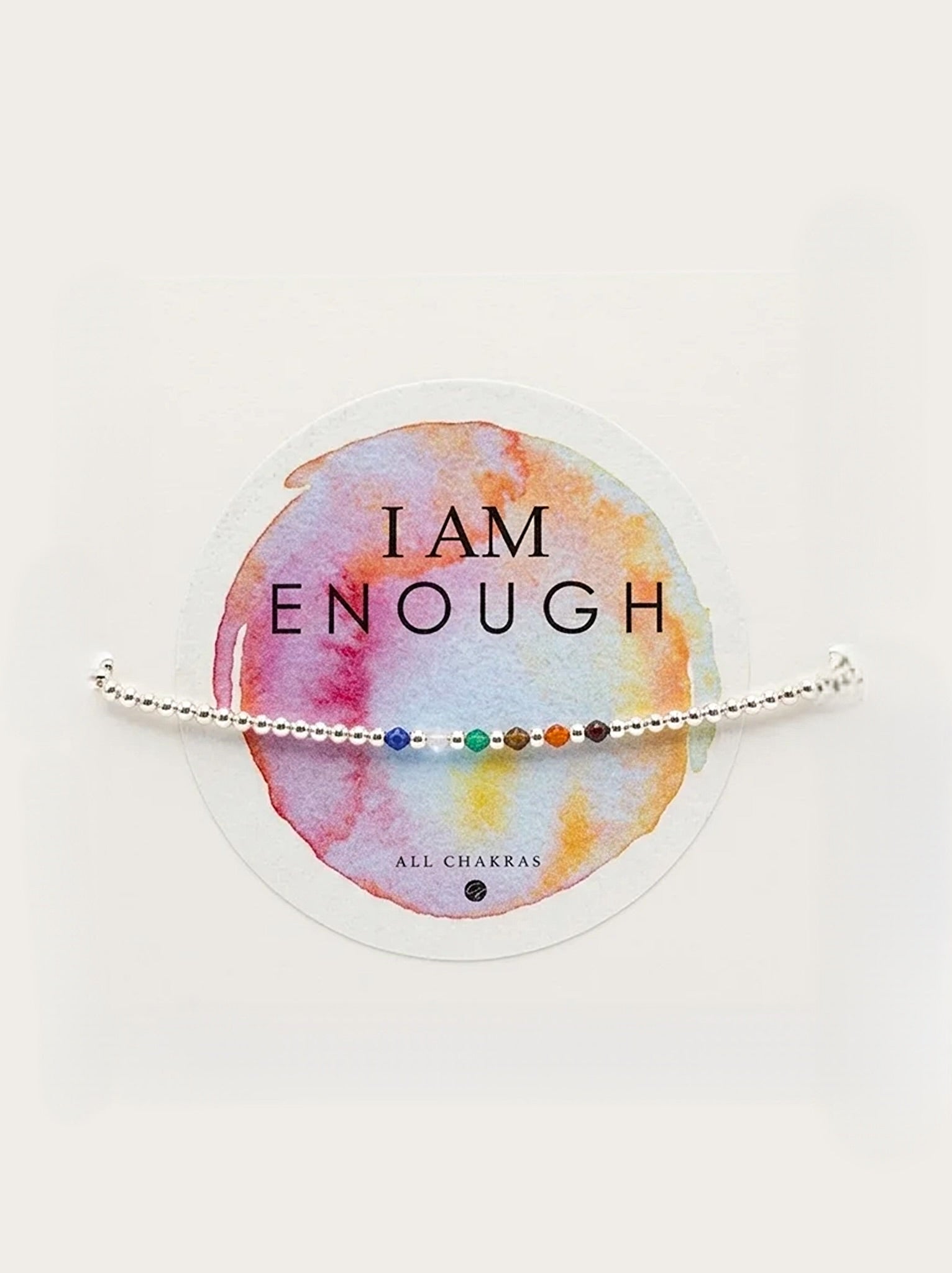 I AM ENOUGH- 925 STERLING SILVER CHAKRA BRACELET
