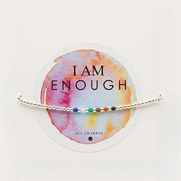I AM ENOUGH- 925 STERLING SILVER CHAKRA BRACELET