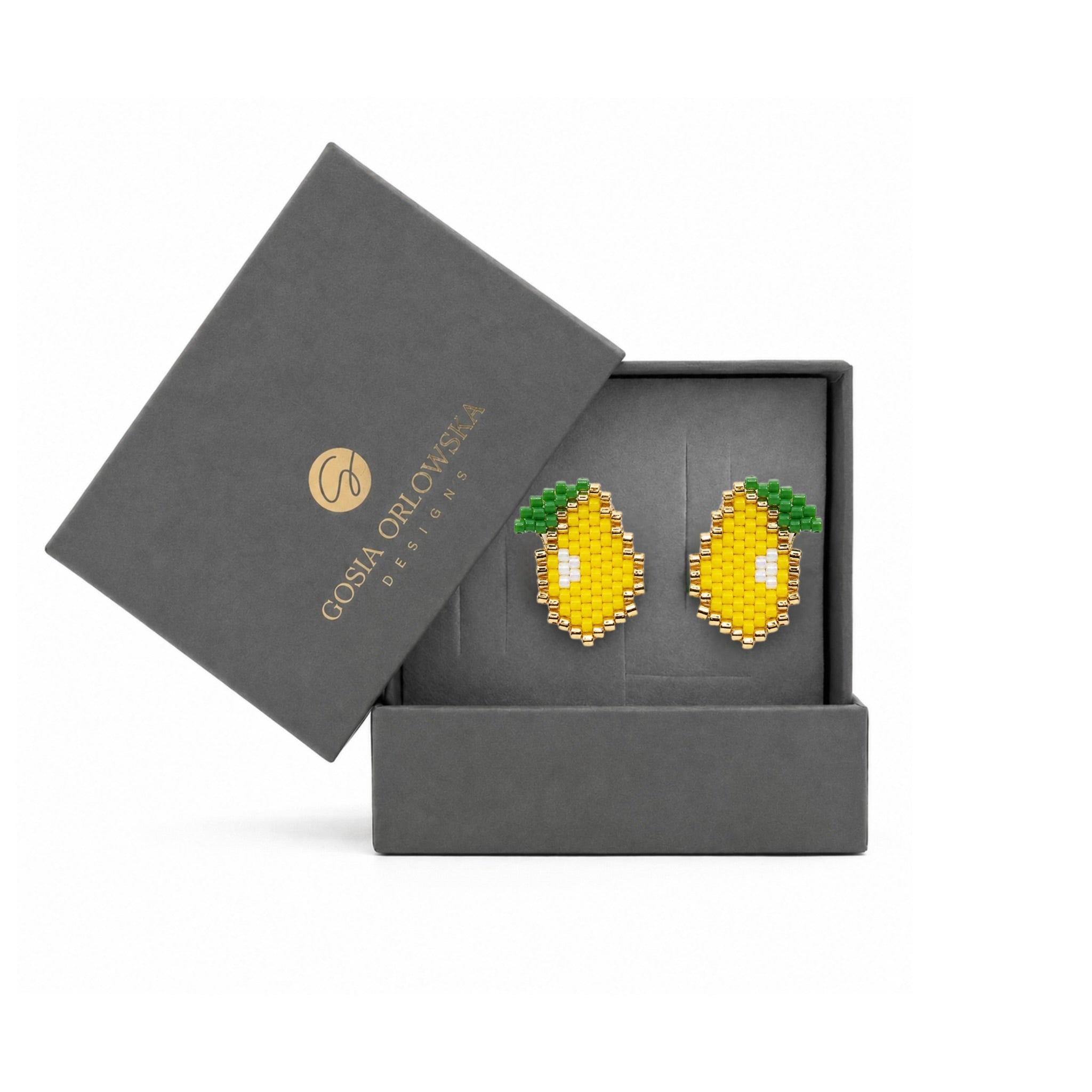 "Lemon" Mini Beaded Earrings