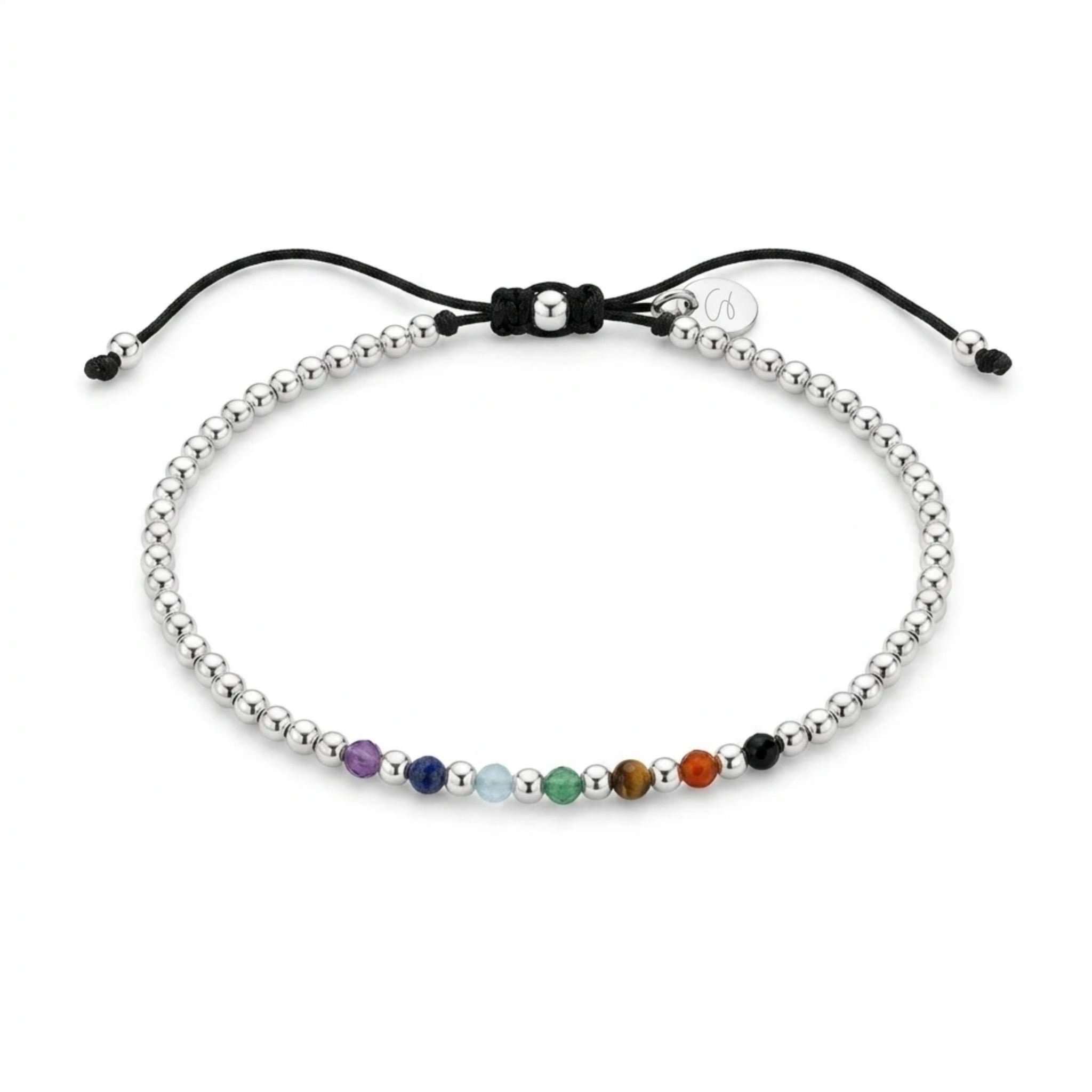 I AM ENOUGH- 925 STERLING SILVER CHAKRA BRACELET