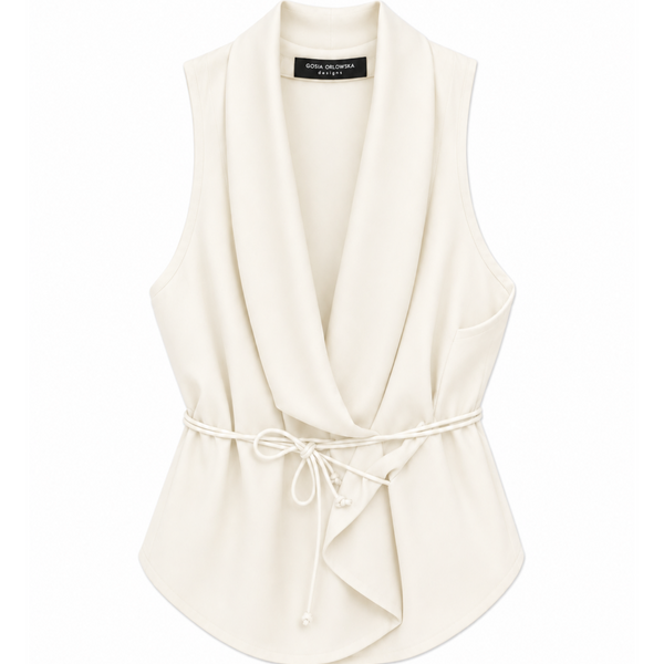 "LAUREN" WHITE WRAP STYLE TOP