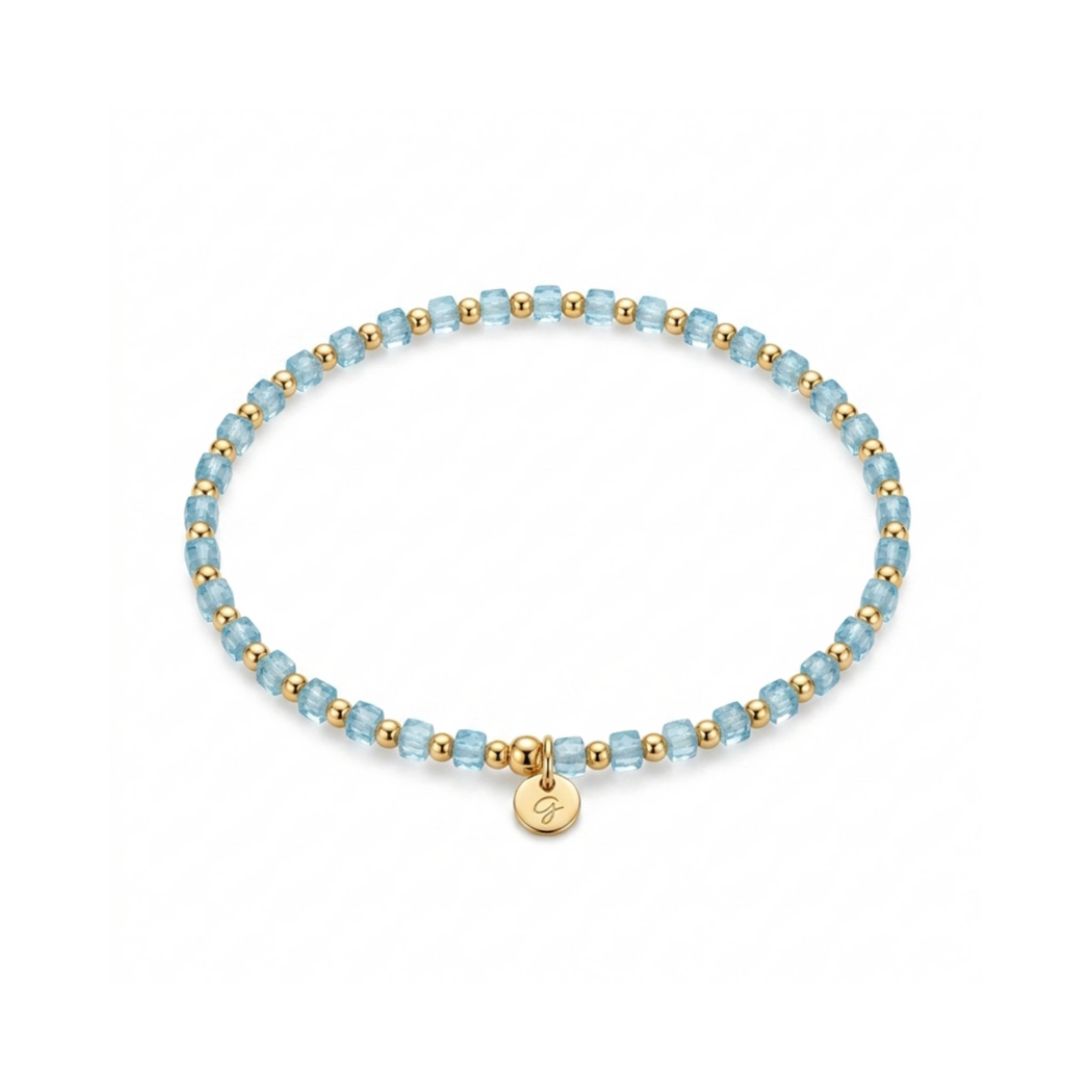 “Taryn” 2.5mm Blue Topaz Square shape Bracelet