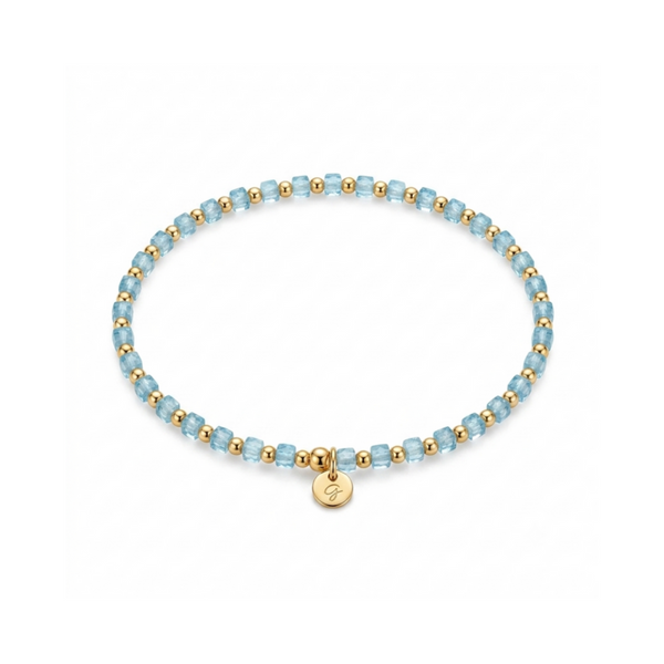 “Taryn” 2.5mm Blue Topaz Square shape Bracelet