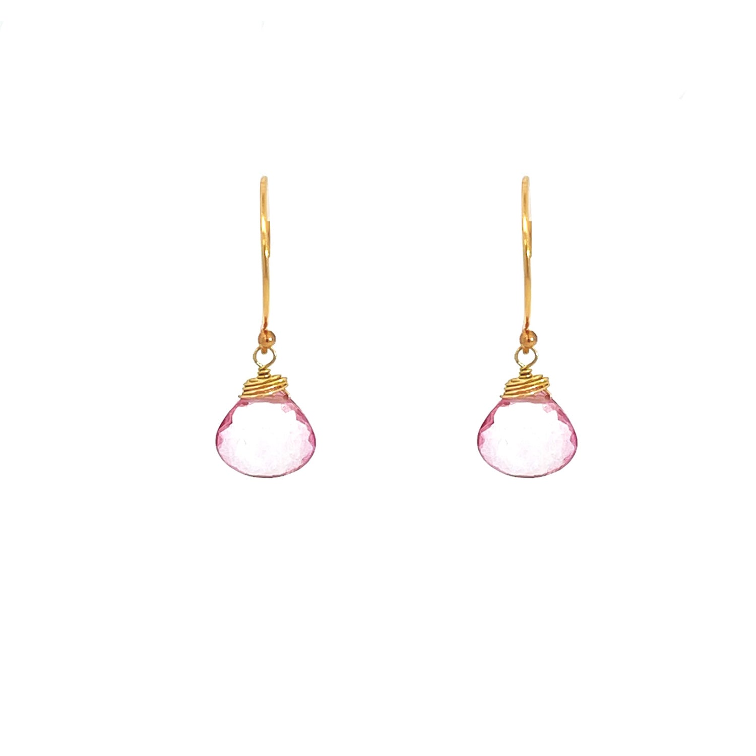 “Ava” Pink Amethyst Drop Earrings