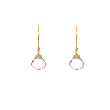 “Ava” Pink Amethyst Drop Earrings