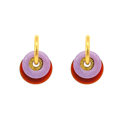 Handcrafted Stone Earrings: Ciambella Al Cioccolato Collection