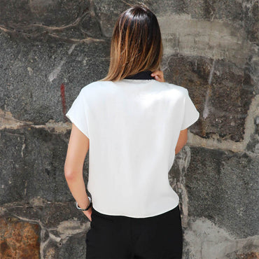 “Claire” Mix Cotton Silk Top