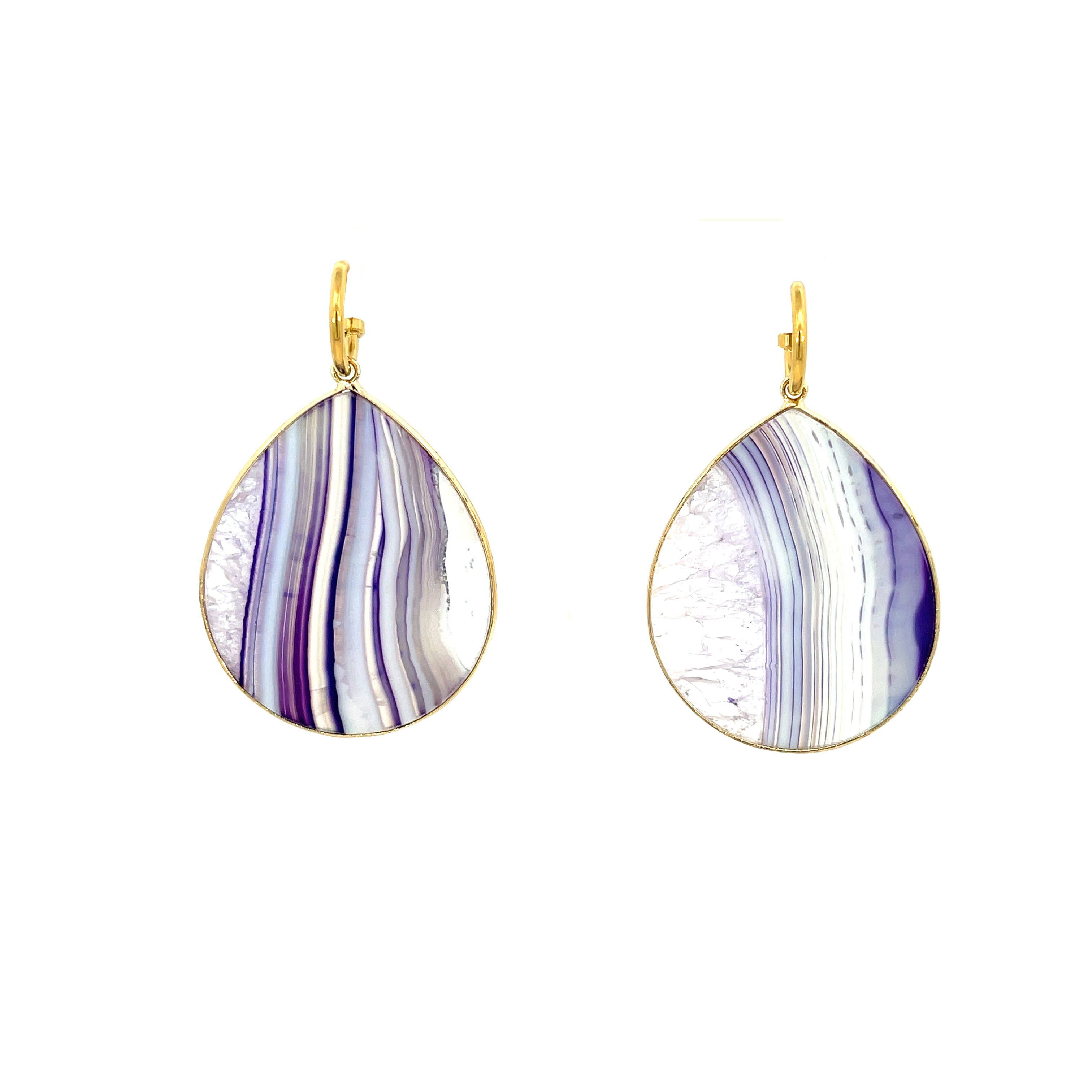 New Heavenly Beauty Oval Drop Earrings/Universal Love/Purple Agate
