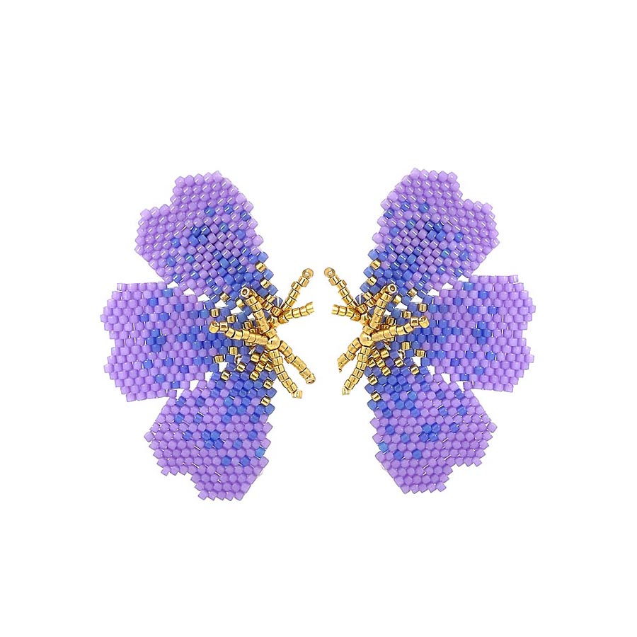 "NOLA" BEADED PURPLE BUTTERFLY EARRINGS